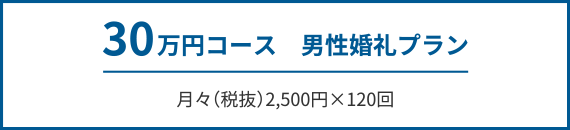 30万円コース　男性婚礼プラン